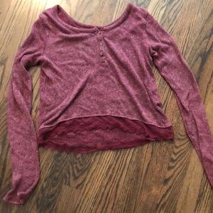 Maroon long sleeve top